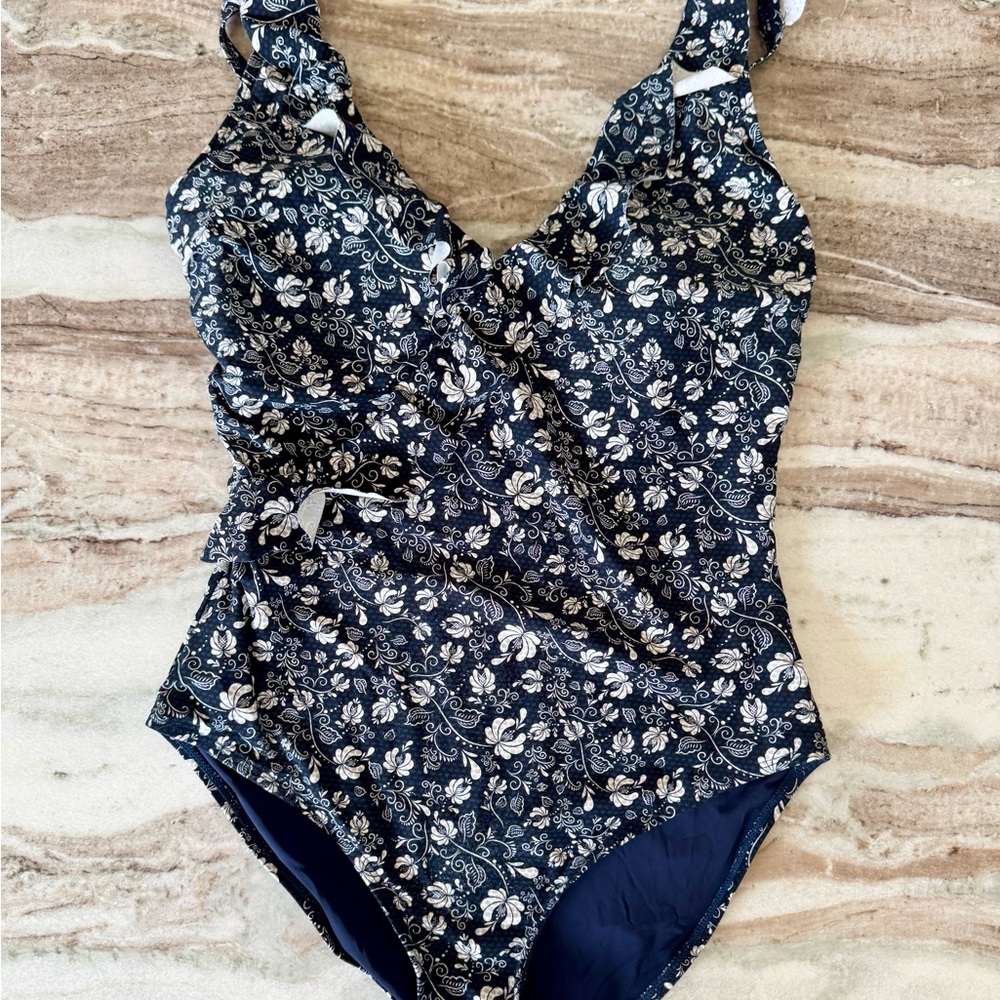 Floral Navy One Piece Swimsuit